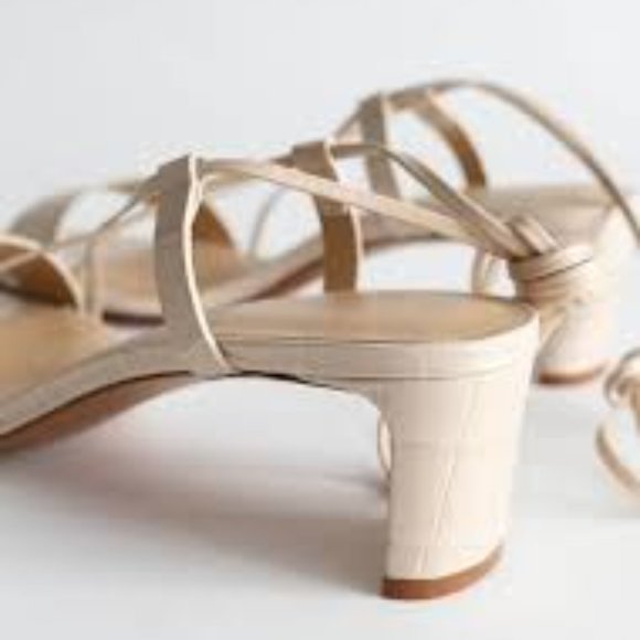 & Other Stories Croc Lace Up Heeled Sandals - Picture 2 of 9